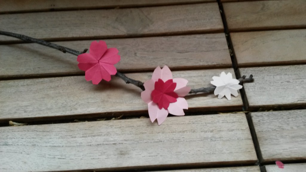Fleur de cerisier en origami