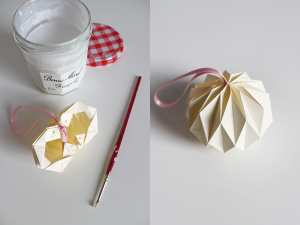 boule de noel à faire en papier