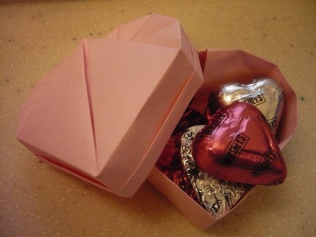 boite origami coeur