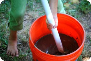 bricolage beton feuille deco jardin