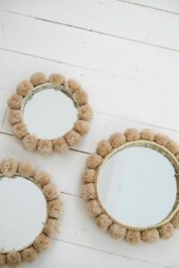 miroir pompon diy