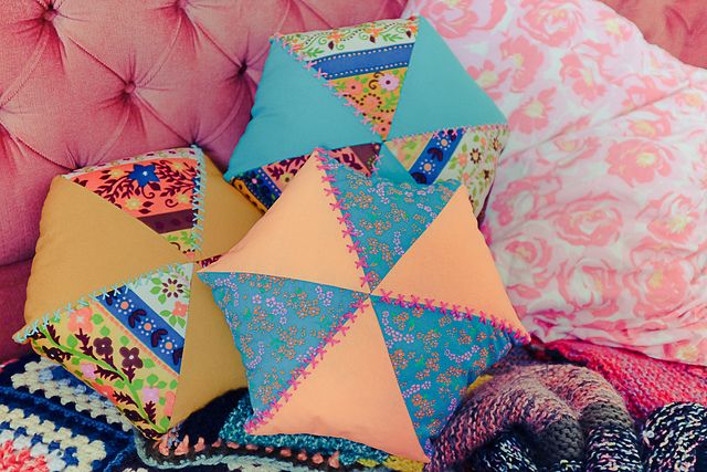 DIY coussins hexagonaux