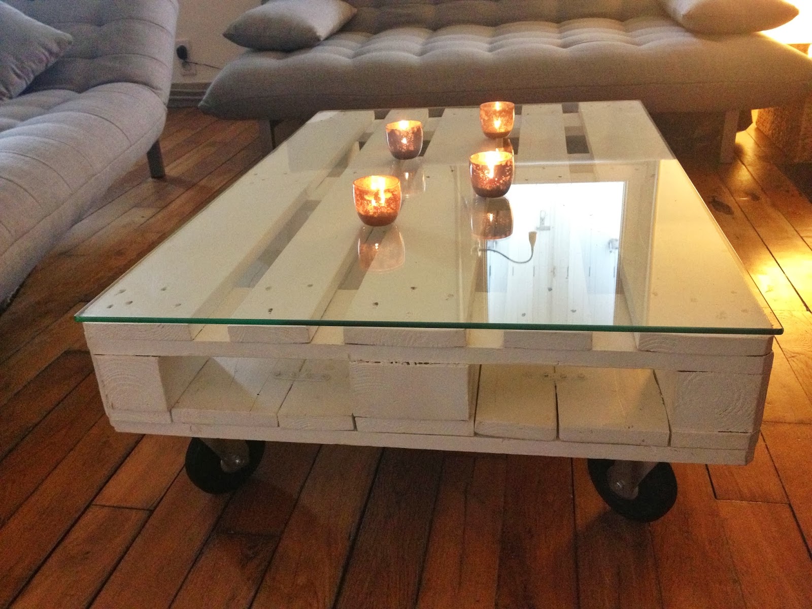 table basse blanche DIY