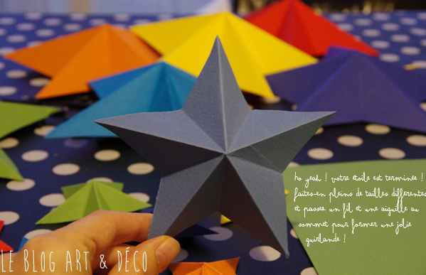 étoile de Noël en origami