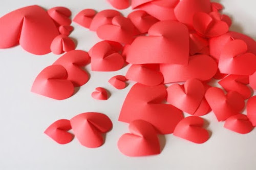 Des coeurs en 3D.