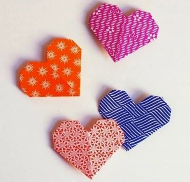 coeurs en origami