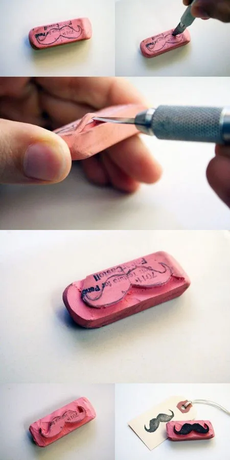 tampon encreur avec une gomme