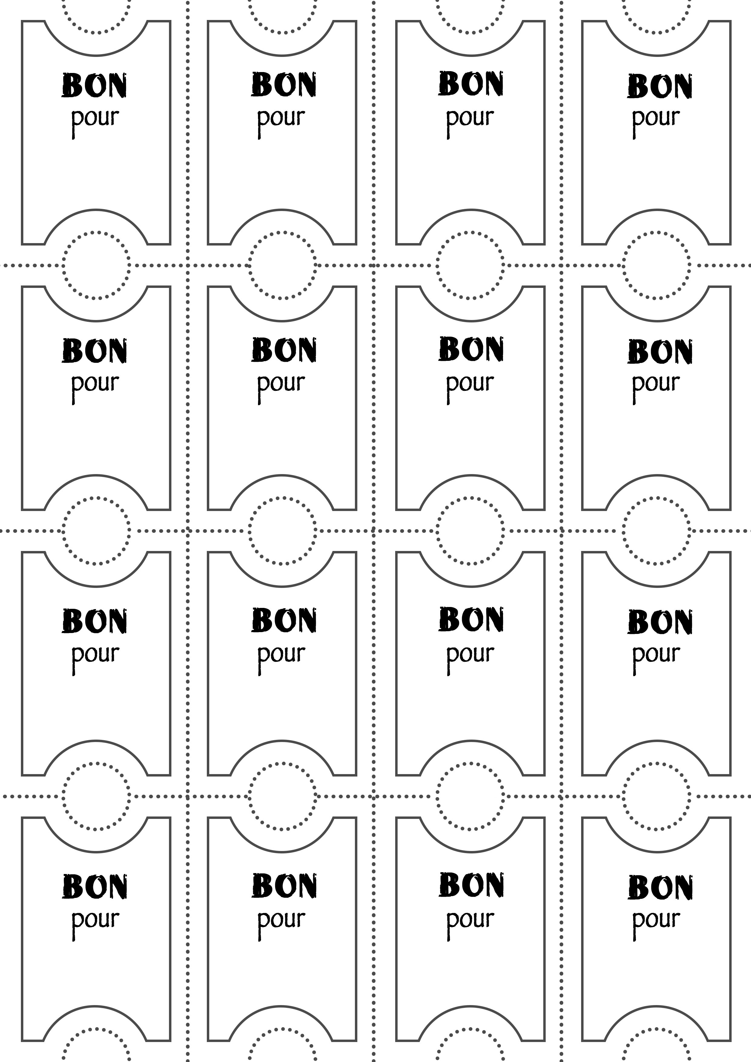 bons non-remplis noir et blanc