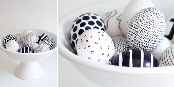 oeufs de paque noir et blanc
