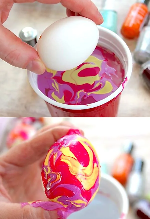 tuto oeufs de paques marbré vernis ongle