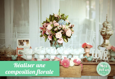 faire une compsoition florale avec fleurs articficielles