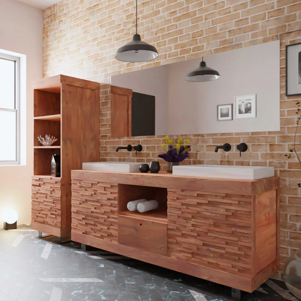 meuble salle de bain teck