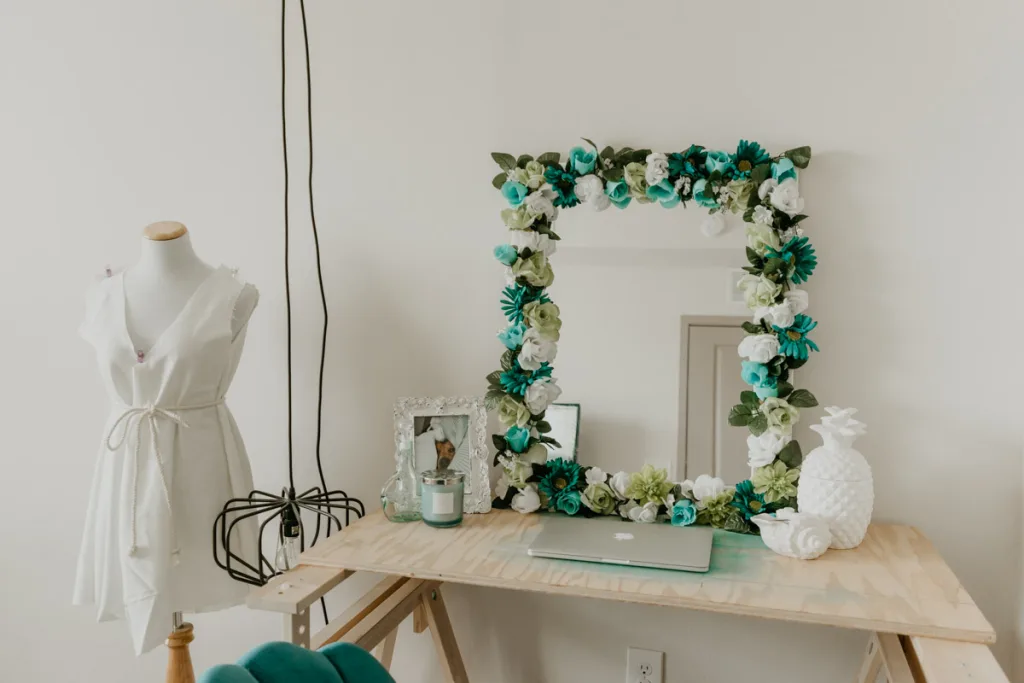 miroir fleurs diy