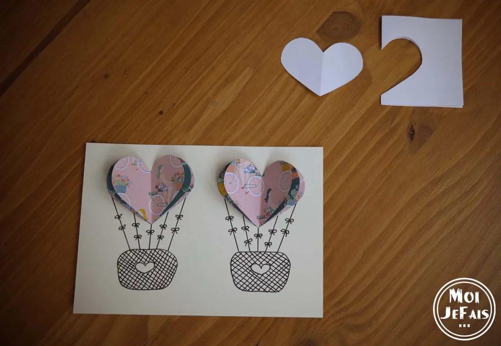 carte st valentin montgolfière