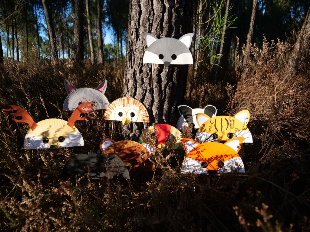 masques animaux assiette en carton