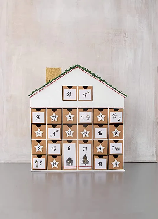 calendrier de l'avent maison carton